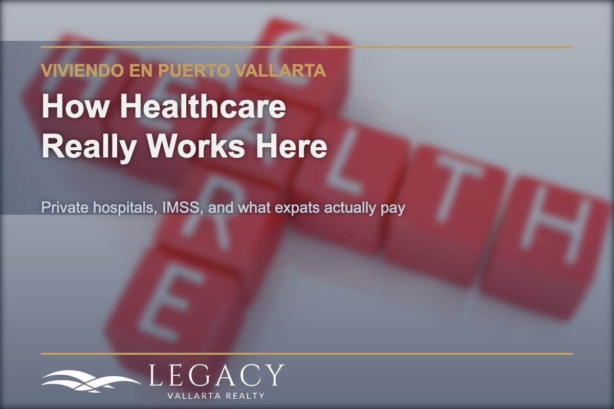Healthcare word blocks representing Puerto Vallarta healthcare system