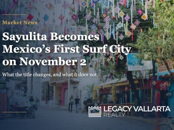 Sayulita street with papel picado banners in Riviera Nayarit