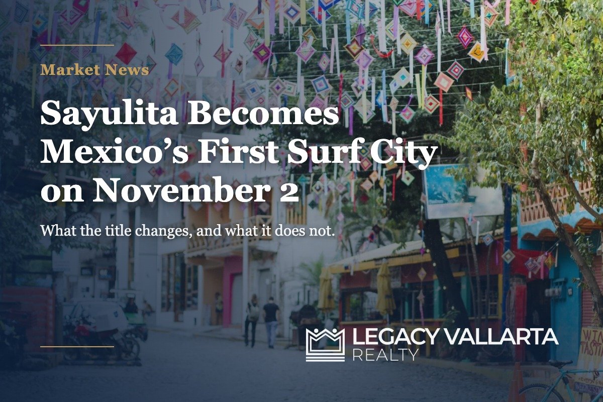 Sayulita street with papel picado banners in Riviera Nayarit